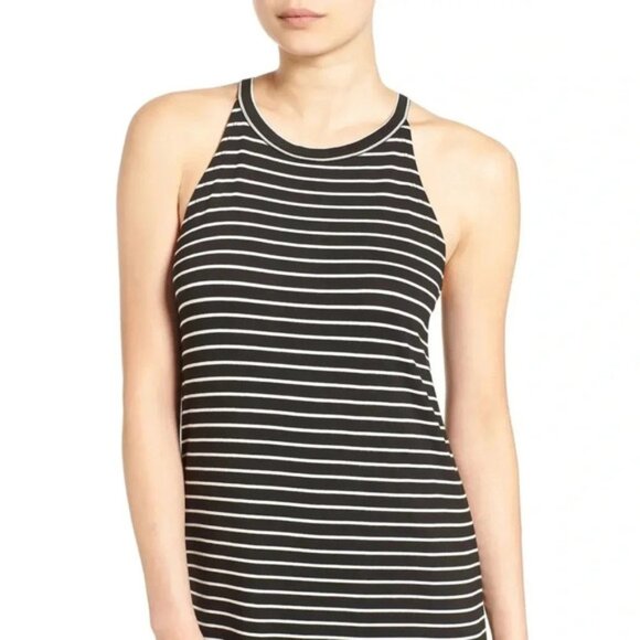 LNA Revolve Leigh Maxi Dress stripes Long Sleeveless Curved hem Scoop neck Small - Picture 9 of 16